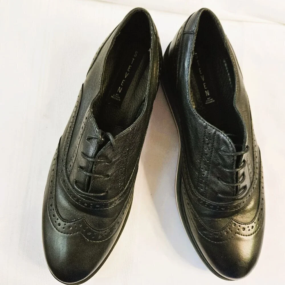 Madden Girl by Steve Madden Black Platform Wingtip Oxfords Academia Size 9/40